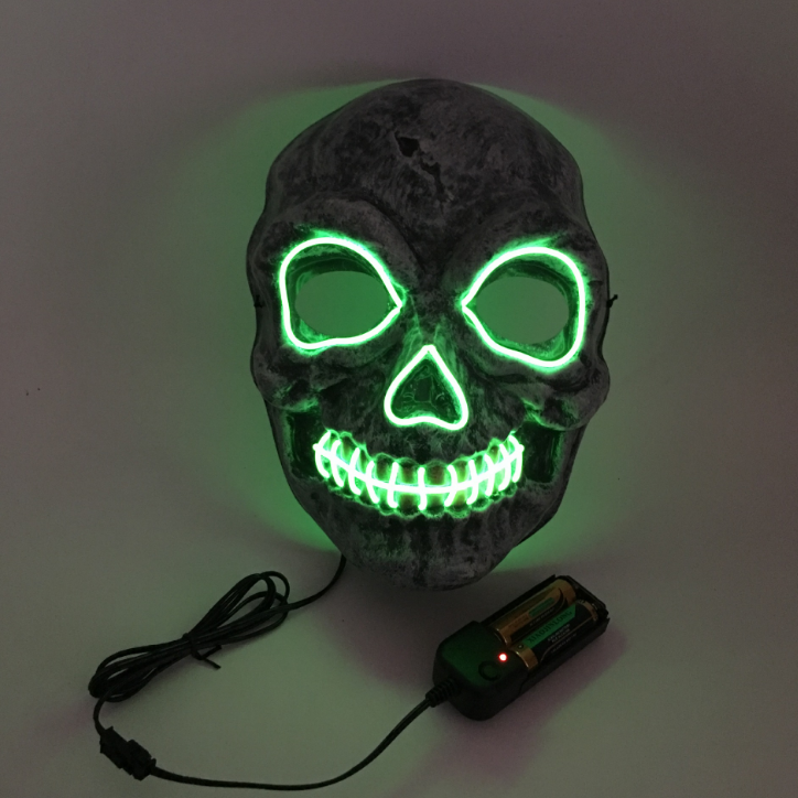 Fourth supplier view of the light-up skull Halloween mask