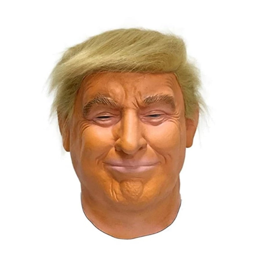 Additional supplier view of the Gold Trump-style Halloween mask